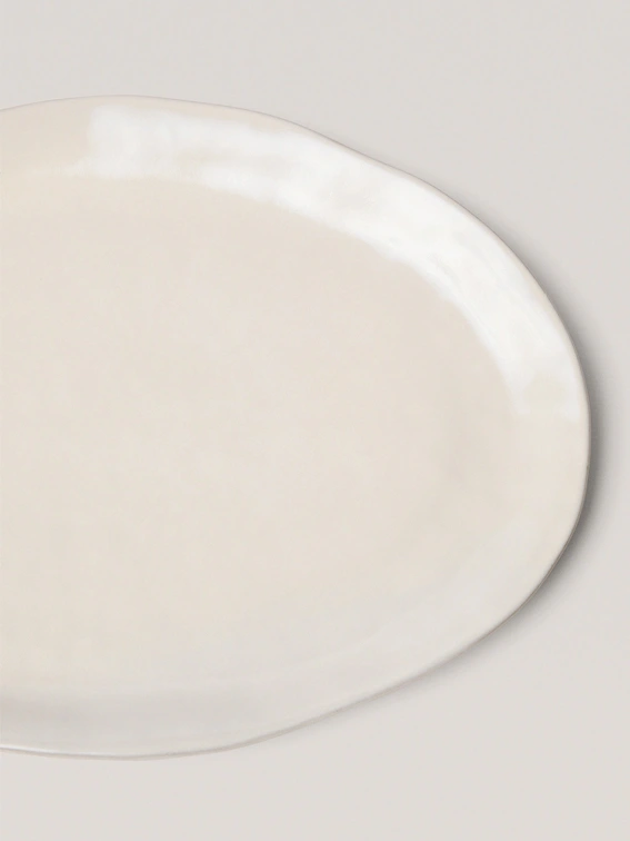 Plat en céramique oval blanc Mango Home